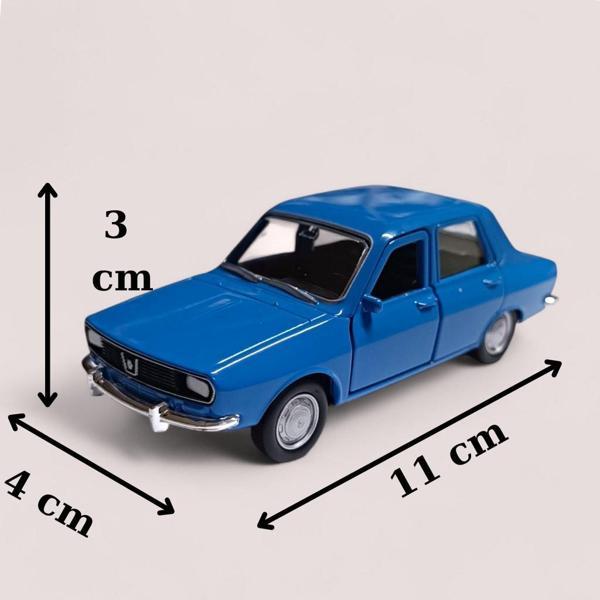 Nostaljik Metal Çek Bırak Mavi Araba Renault 12 Kapılar Açılır - Image 1