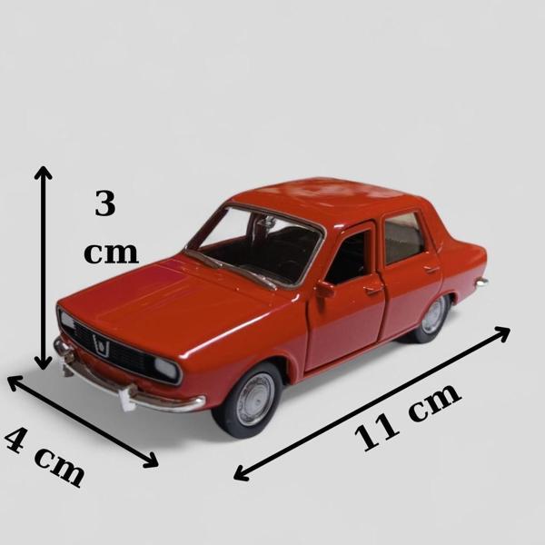 Nostaljik Metal Çek Bırak Kırmızı Araba Renault 12 Kapılar Açılır - Image 1