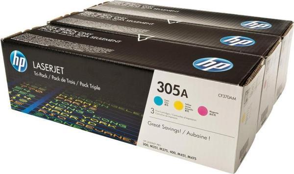 HP 305A Mavi-Kırmızı-Sarı 3lü Takım Toner CF370AM CE411A-CE412A-CE413A - Image 1