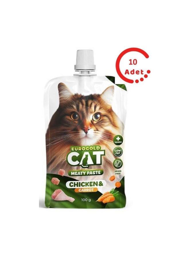Eurogold Kedi Et Ezme Ödülü Tavuk-Havuç 100 Gr X 10 Adet - Image 1