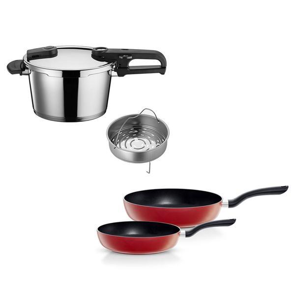Fissler Vitaquick Edition 4,5 Litre Düdüklü Tencere + Kırmızı Cenit Tava Set - Image 1