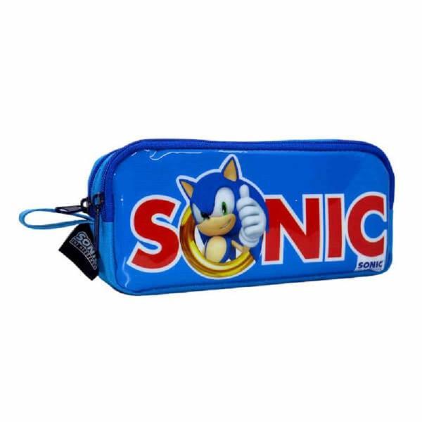 Sonic Desenli Kalem Kutu, Çift Bölmeli Kalem Kutu, Kalemlik, Kalem Kutu, Sonik, Sonic - Image 1