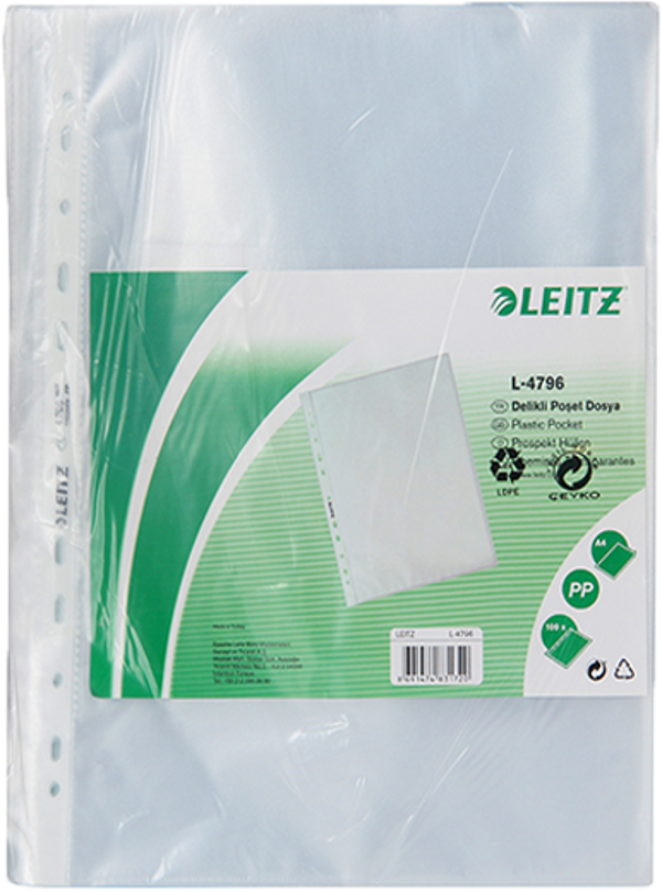 Leitz Poşet Dosya 100 LÜ A4 Şeffaf Buzlu 4796 - Image 1