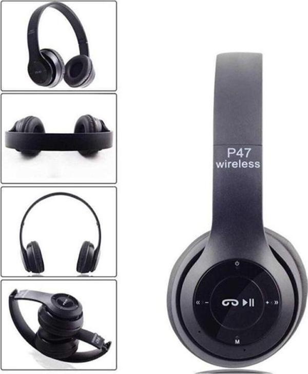 Megatech St-3 P47 Siyah Wireless Baş Üstü Kulaklık - Image 1
