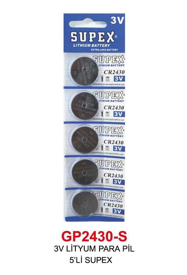 3V LİTYUM PARA PİL 5’Lİ 2430 SUPEX - Image 1