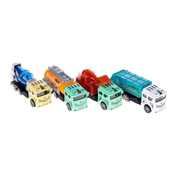 Sürtmeli Metal Sesli Işıklı Kamyonlar Kız Erkek Çocuk Oyuncak Eğitici Oyuncaklar - Image 1