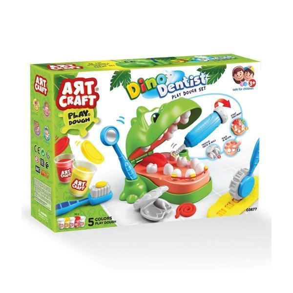 03677 Dede, Dino Dişçi Hamur Seti Kız Erkek Çocuk Oyuncak Eğitici Oyuncaklar - Image 1
