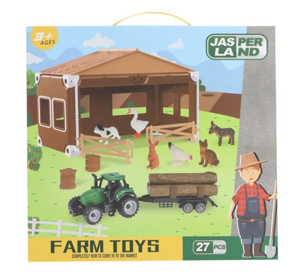 27 Parça Traktörlü Çiftlik Seti Kız Erkek Çocuk Oyuncak Eğitici Oyuncaklar - Image 1