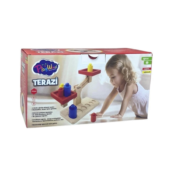 Kutuda Oyuncak Ahşap Terazi Kız Erkek Çocuk Oyuncak Eğitici Oyuncaklar - Image 1