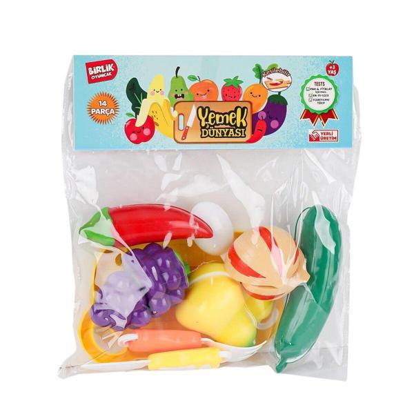 URT007-PVC-2A B Kesilebilen Meyve Sebze 14 Parça Kız Erkek Çocuk Oyuncak Eğitici Oyuncaklar - Image 1