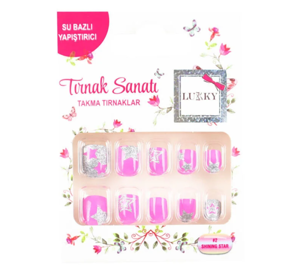 Lukky Yıldız Baskılı Yapışkanlı Takma Tırnak Seti Kız Erkek Çocuk Oyuncak Eğitici Oyuncaklar - Image 1