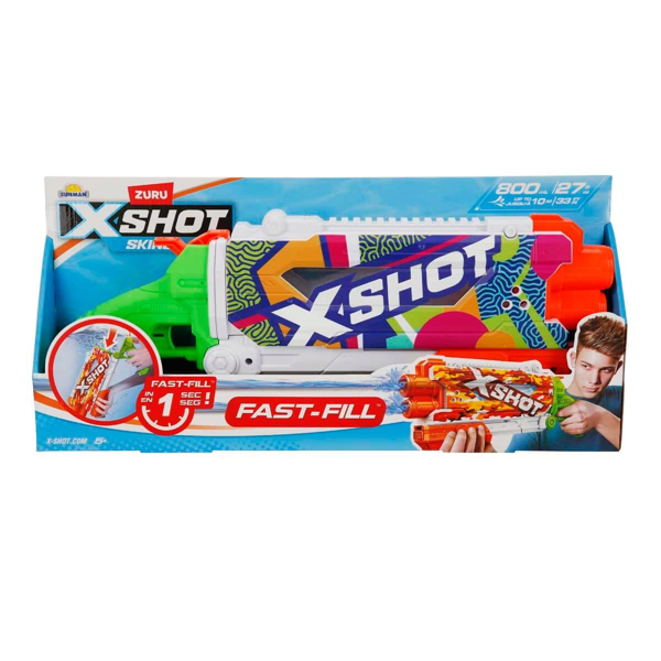 X-Shot Skins Pump Action Fast Fill Su Tabancası 49,5cm - S00004584 Kız Erkek Çocuk Oyuncak Eğitici O - Image 1