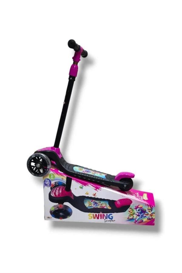 SWİNG SCOOTER PEMBE IŞIKLI Kız Erkek Çocuk Oyuncak Eğitici Oyuncaklar - Image 1