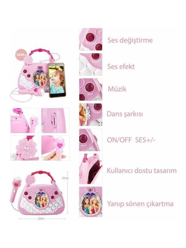 MP3 VE MİKROFONLU PARTİ MÜZİK EL ÇANTASI Kız Erkek Çocuk Oyuncak Eğitici Oyuncaklar - Image 1