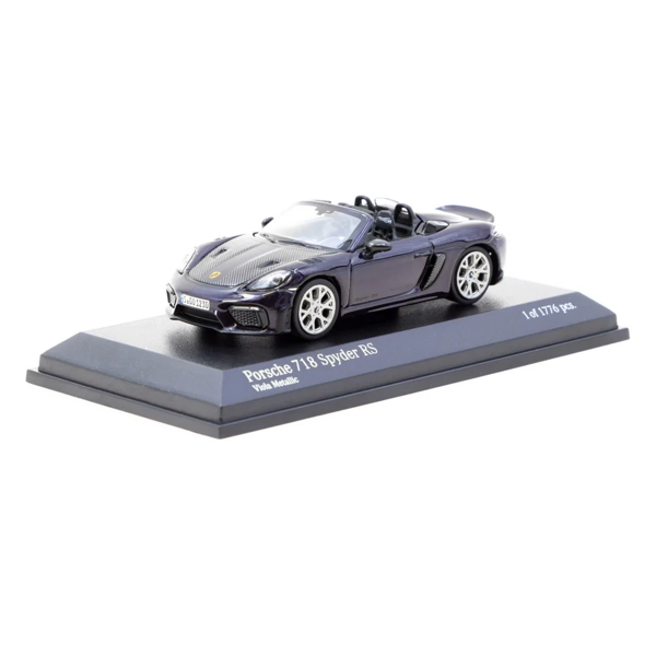 Tarmac Works x Minichamps 1/64 Porsche 718 Spyder RS Viola Metallic Kız Erkek Çocuk Oyuncak Eğitici  - Image 1