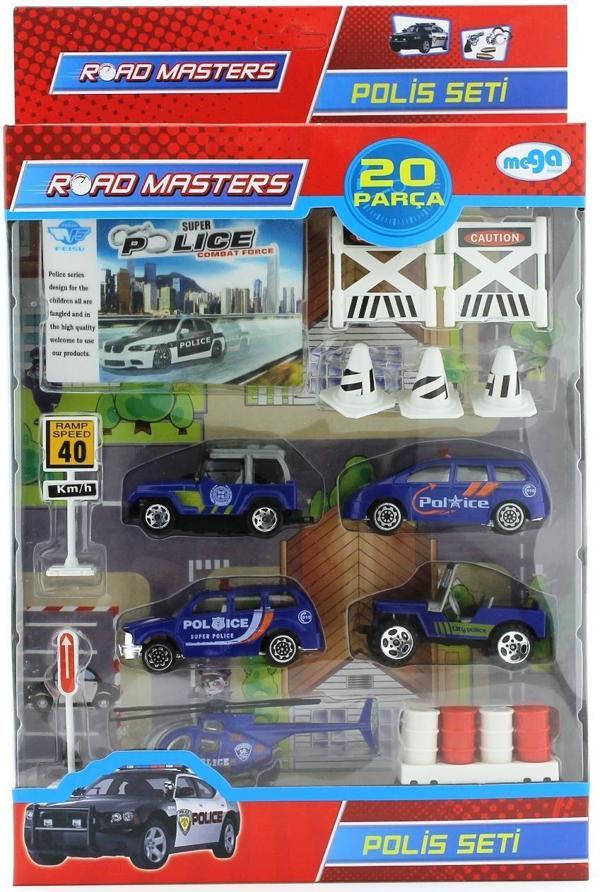 Die Cast Polis Oyun Seti 20 Parça Kız Erkek Çocuk Oyuncak Eğitici Oyuncaklar - Image 1