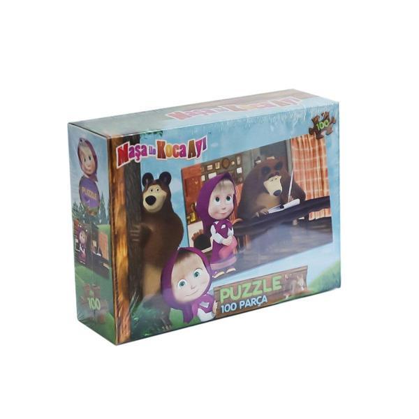 MS7968 Maşa ile Koca Ayı 100 Parça Puzzle -LaçoKids Kız Erkek Çocuk Oyuncak Eğitici Oyuncaklar - Image 1