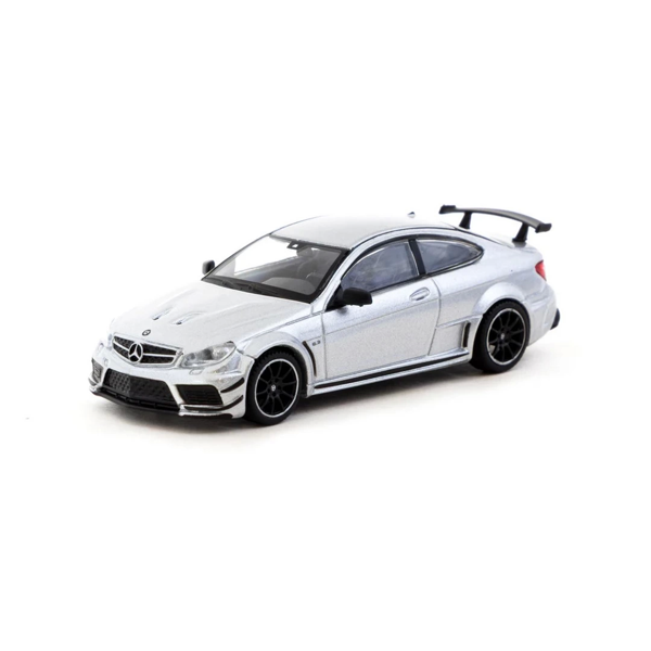 Tarmac Works 1/64 Mercedes-Benz C 63 AMG Coupé Black Series Silver Metallic Kız Erkek Çocuk Oyuncak  - Image 1