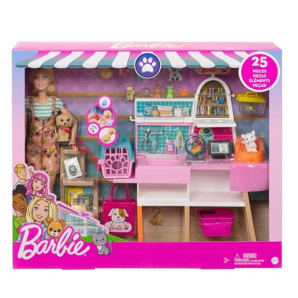 GRG90 Barbie ve Evcil Hayvan Dükkanı Oyun Seti Kız Erkek Çocuk Oyuncak Eğitici Oyuncaklar - Image 1