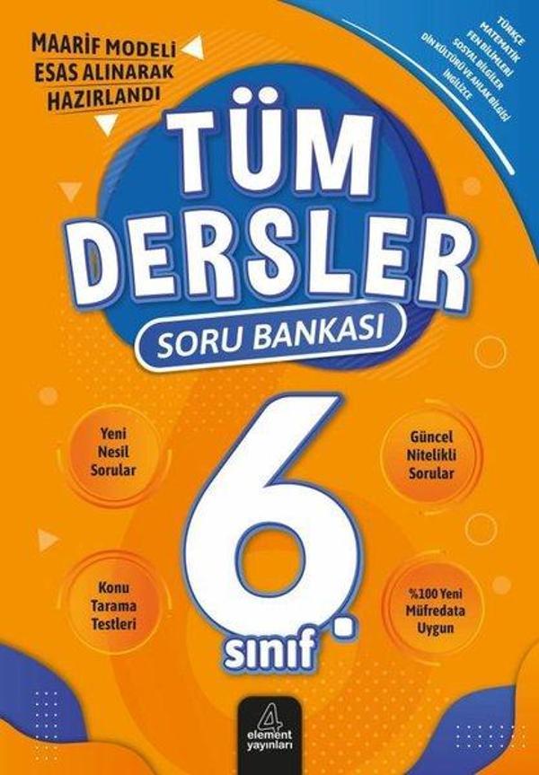 6. Sınıf  Tüm Dersler Soru Bankası - 4 Element Yayınları - Image 1