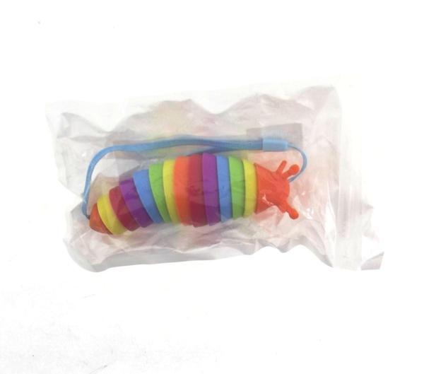 Kıvrılabilen Renkli Plastik Salyangoz Anahtarlık Turuncu Kız Erkek Çocuk Oyuncak Eğitici Oyuncaklar - Image 1