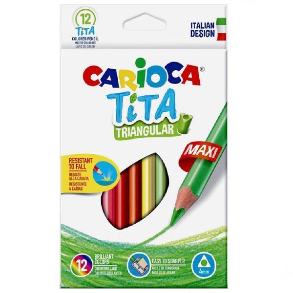 Carioca Jumbo 12'li Üçgen Kuru Boya Kalemi 42791 Kız Erkek Çocuk Oyuncak Eğitici Oyuncaklar - Image 1