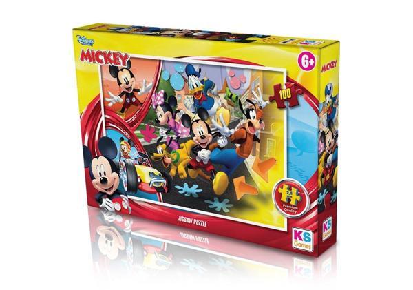 KS Puzzle 100 Parça Mickey Mouse Kız Erkek Çocuk Oyuncak Eğitici Oyuncaklar - Image 1