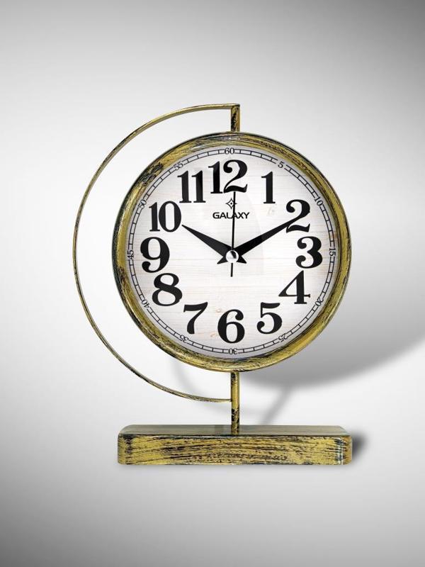 Galaxy Premium Serisi Modern Kadranlı Metal Ofis ve Masa Üstü Saat 20 cm Gold - Image 1