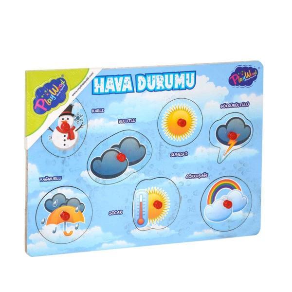 Ahşap Tutmalı Hava Durumu Puzzle Kız Erkek Çocuk Oyuncak Eğitici Oyuncaklar - Image 1
