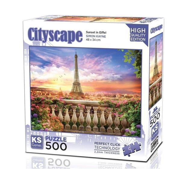 20066 Sunset In Eiffel 500 Parça Puzzle Kız Erkek Çocuk Oyuncak Eğitici Oyuncaklar - Image 1