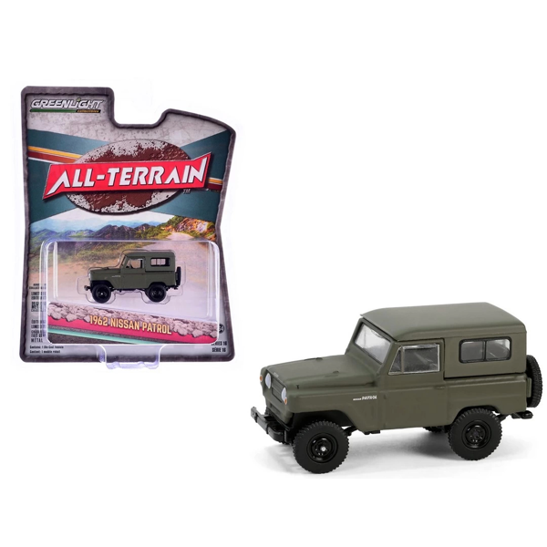 Greenlight 1/64 All-Terrain Series 16- 1962 Patrol Matt Olive Green Kız Erkek Çocuk Oyuncak Eğitici  - Image 1