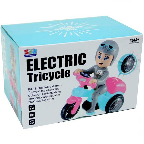Electric Tricycle Pilli Işıklı Sesli Motorsiklet Kız Erkek Çocuk Oyuncak Eğitici Oyuncaklar - Image 1