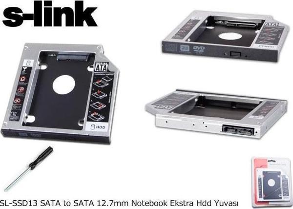 S-link SL-SSD13 Sata 2.5" 12.7mm Harddisk (hdd) Kutusu - Image 1