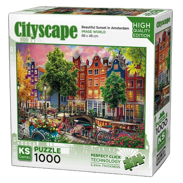 KS Games Beautiful Sunset In Amsterdam Puzzle 1000 Parça 20793 Kız Erkek Çocuk Oyuncak Eğitici Oyunc - Image 1