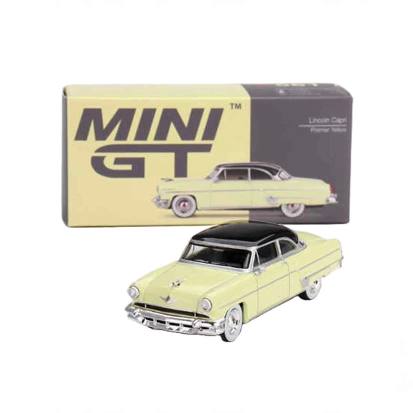 Mini GT 1:64 Lincoln Capri 1954 Premier Yellow Kız Erkek Çocuk Oyuncak Eğitici Oyuncaklar - Image 1