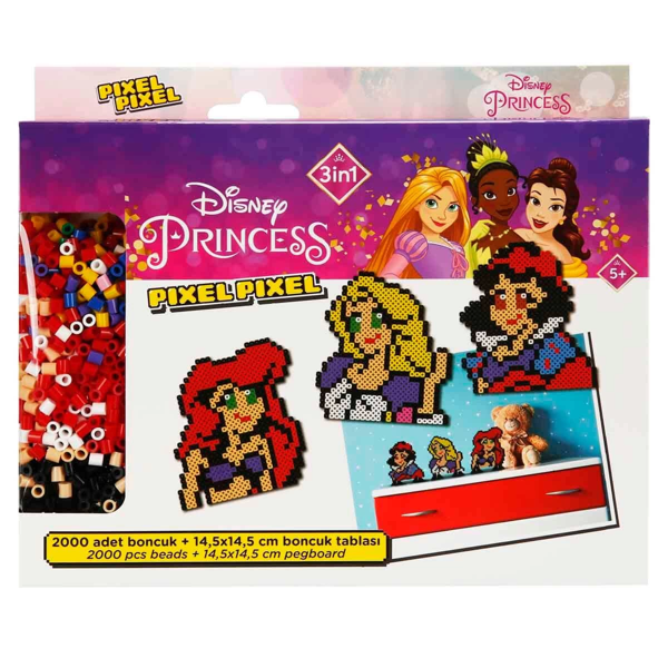 3in1 Disney Princess Pixel Pixel Boncuk Aktivite ve Oyuncak Seti S00005169 Kız Erkek Çocuk Oyuncak E - Image 1