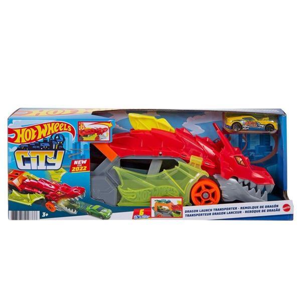 GTK42 Hot Wheels Fırlatıcı ve Taşıyıcı Ejderha Kız Erkek Çocuk Oyuncak Eğitici Oyuncaklar - Image 1