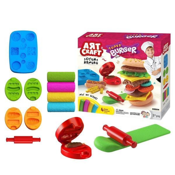 03554 Dede, Hamburger Hamur Set 200 gr Kız Erkek Çocuk Oyuncak Eğitici Oyuncaklar - Image 1