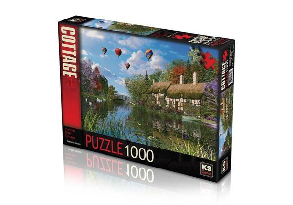 KS Puzzle 1000 Parça Old River Cottage Eski Nehir Kır Evi Kız Erkek Çocuk Oyuncak Eğitici Oyuncaklar - Image 1