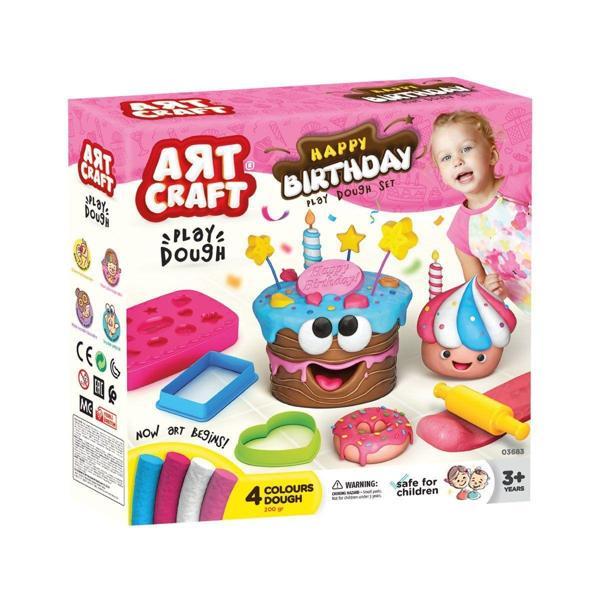 03683 Art Craft Doğum Günü Hamur Set 200 gr Kız Erkek Çocuk Oyuncak Eğitici Oyuncaklar - Image 1