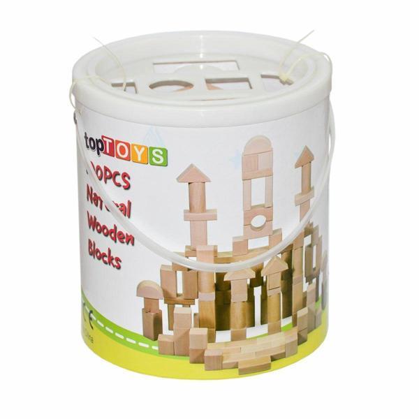 CS-8831 Natural Ahşap Blok Seti 100 Parça -Chiva Kız Erkek Çocuk Oyuncak Eğitici Oyuncaklar - Image 1