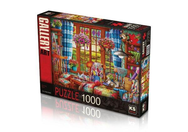 KS Puzzle 1000 Parça Stitching Room Dikiş Odası Kız Erkek Çocuk Oyuncak Eğitici Oyuncaklar - Image 1