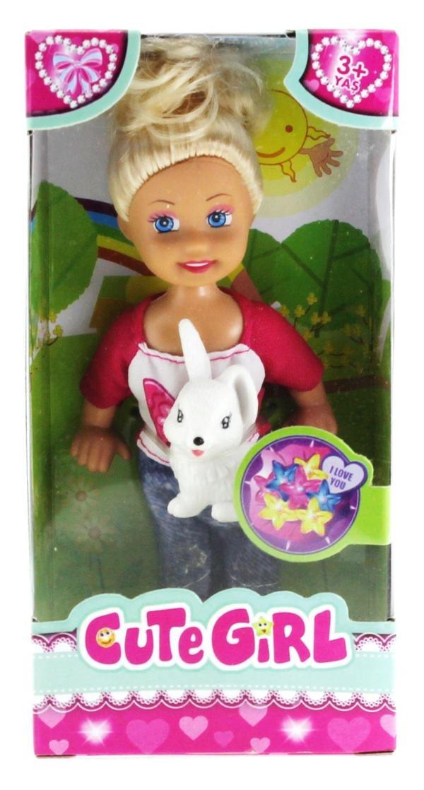 Cute Girl Tavşan Figürlü Sarışın Mini Bebek Kız Erkek Çocuk Oyuncak Eğitici Oyuncaklar - Image 1