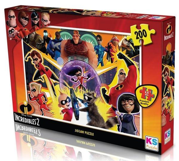 KS Puzzle 200 Parça Incredibles Kız Erkek Çocuk Oyuncak Eğitici Oyuncaklar - Image 1