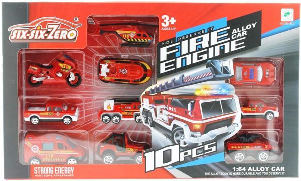 10'lu Die Cast Metal İtfaiye Araçları Seti Kız Erkek Çocuk Oyuncak Eğitici Oyuncaklar - Image 1