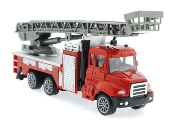 Çek Bırak Metal Mini Merdivenli İtfaiye Kamyonu Kız Erkek Çocuk Oyuncak Eğitici Oyuncaklar - Image 1