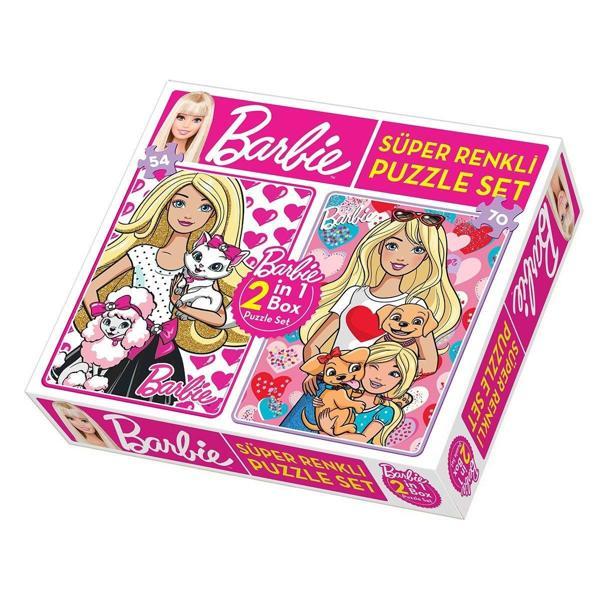 1542 DıyToy Süper Renkli 2si1 arada Puzzle Set - Barbie / 54+70 Parça Puzzle Kız Erkek Çocuk Oyuncak - Image 1