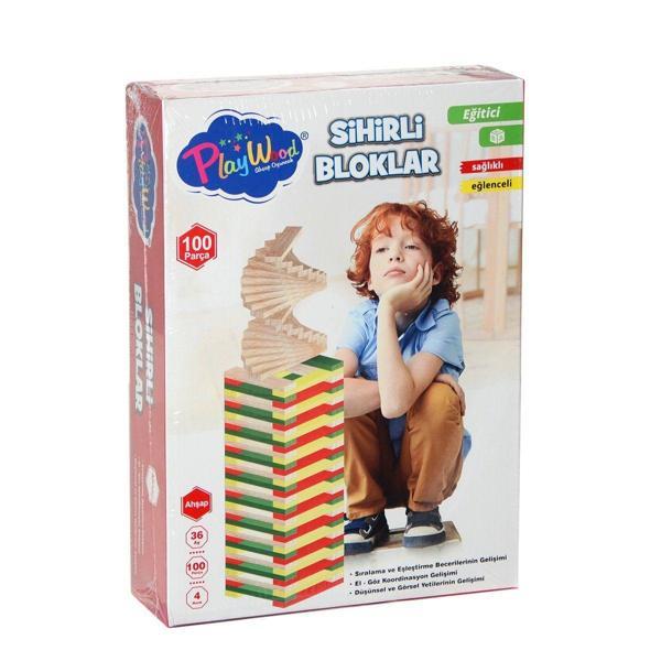 ONY-358 Ahşap 100 Parça Sihirli Bloklar Kız Erkek Çocuk Oyuncak Eğitici Oyuncaklar - Image 1