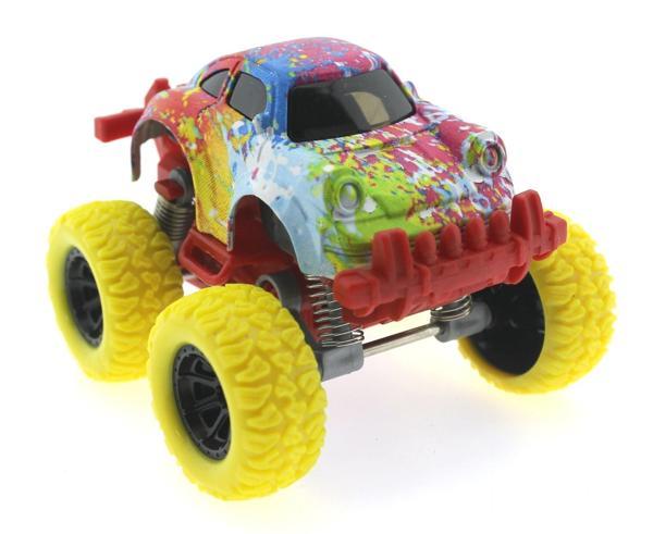 Die Cast Batik Desenli Sarı Teker Araba Kız Erkek Çocuk Oyuncak Eğitici Oyuncaklar - Image 1