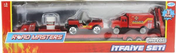 Die Cast Metal Tırlı ve Jeepli İtfaiye Seti Kız Erkek Çocuk Oyuncak Eğitici Oyuncaklar - Image 1